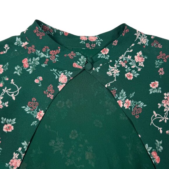 NWOT REFORMATION Raye Top Sz.12 Floral Green Tie Waist Open Back Boho Fairy - Picture 11 of 14